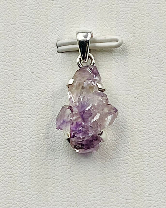 Amethyst Elestial Flower from Karur, India as Pendant