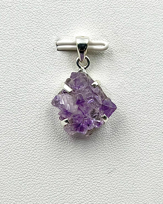 Amethyst Elestial Flower from Karur, India as Pendant