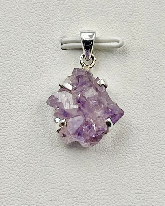 Amethyst Elestial Flower from Karur, India as Pendant