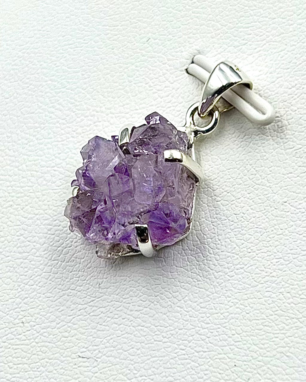 Amethyst Elestial Flower from Karur, India as Pendant