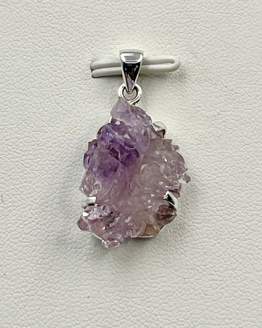 Amethyst Elestial Flower from Karur, India as Pendant