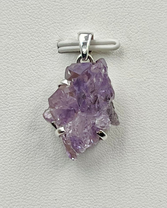 Amethyst Elestial Flower from Karur, India as Pendant