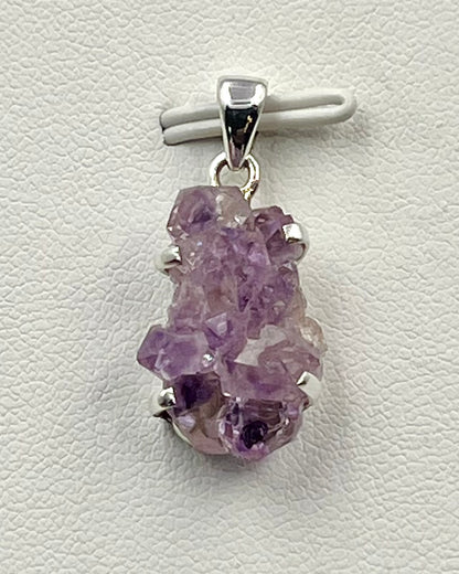 Amethyst Elestial Flower from Karur, India as Pendant