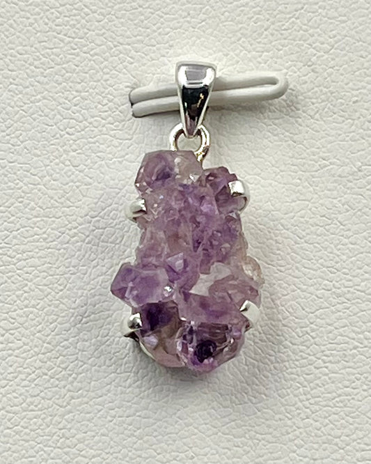 Amethyst Elestial Flower from Karur, India as Pendant