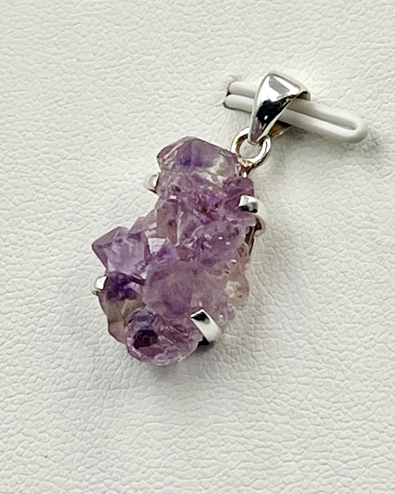 Amethyst Elestial Flower from Karur, India as Pendant