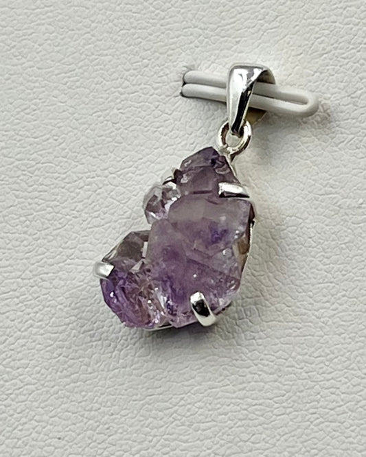 Amethyst Elestial Flower from Karur, India as Pendant