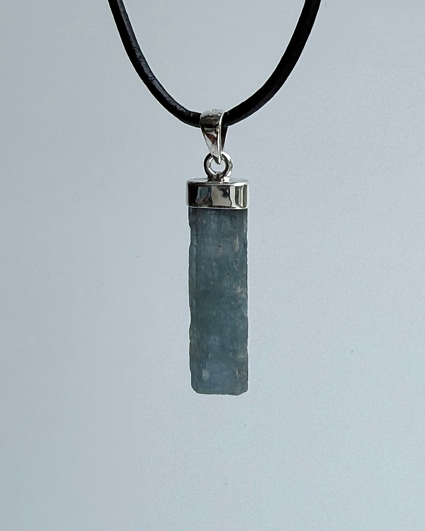 Natural Dark Blue South Indian Aquamarine Crystal Pendant