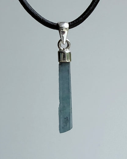 Natural Dark Blue South Indian Aquamarine Crystal Pendant