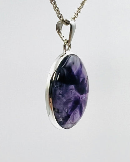 Indian Flower Amethyst (w/ Tripache) in 0.925 Silver