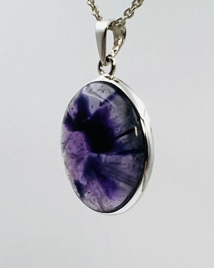Indian Flower Amethyst (w/ Tripache) in 0.925 Silver