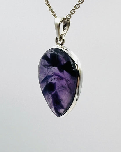 Indian Flower Amethyst (w/ Tripache) in 0.925 Silver