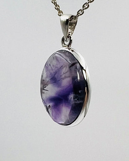 Indian Flower Amethyst (w/ Tripache) in 0.925 Silver
