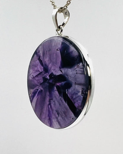 Indian Flower Amethyst (w/ Tripache) in 0.925 Silver