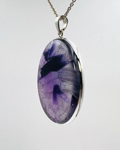 Indian Flower Amethyst (w/ Tripache) in 0.925 Silver