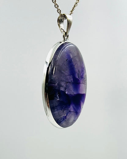 Indian Flower Amethyst (w/ Tripache) in 0.925 Silver