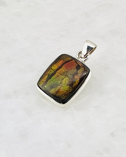 Ammolite (Fossilzed Shells) in 0.925 Silver