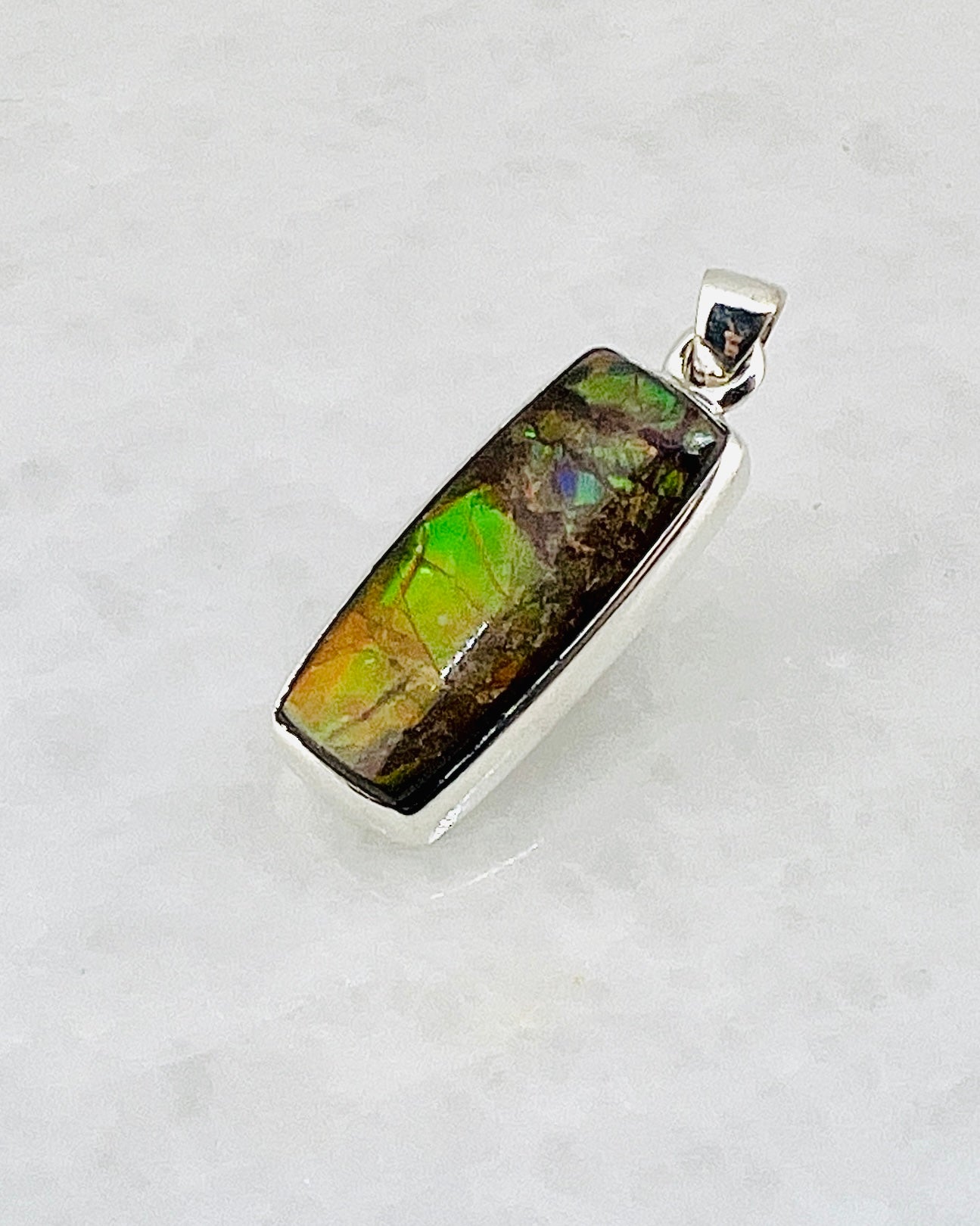 Ammolite (Fossilzed Shells) in 0.925 Silver