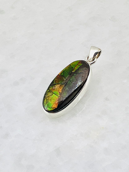 Ammolite (Fossilzed Shells) in 0.925 Silver