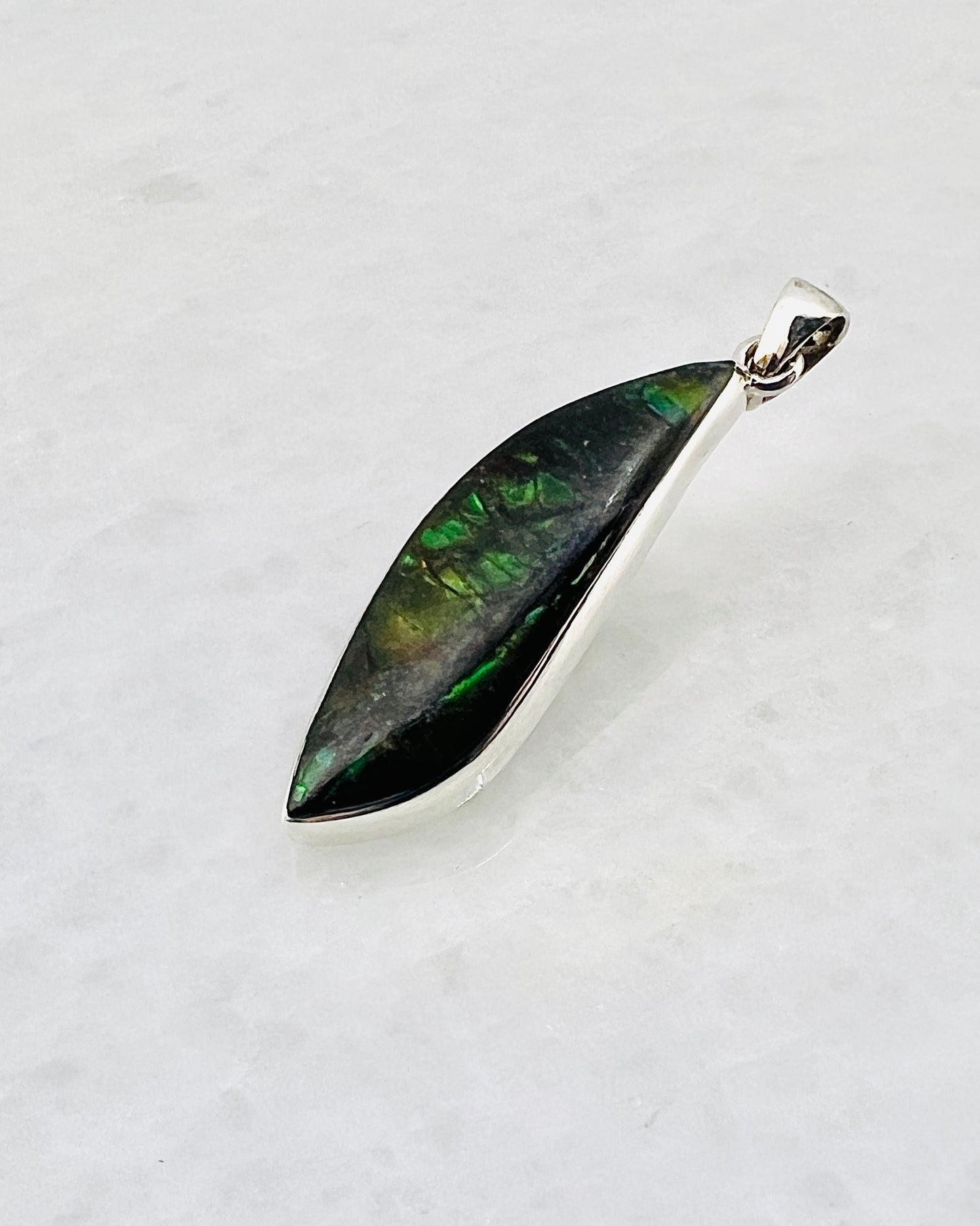 Ammolite (Fossilzed Shells) in 0.925 Silver