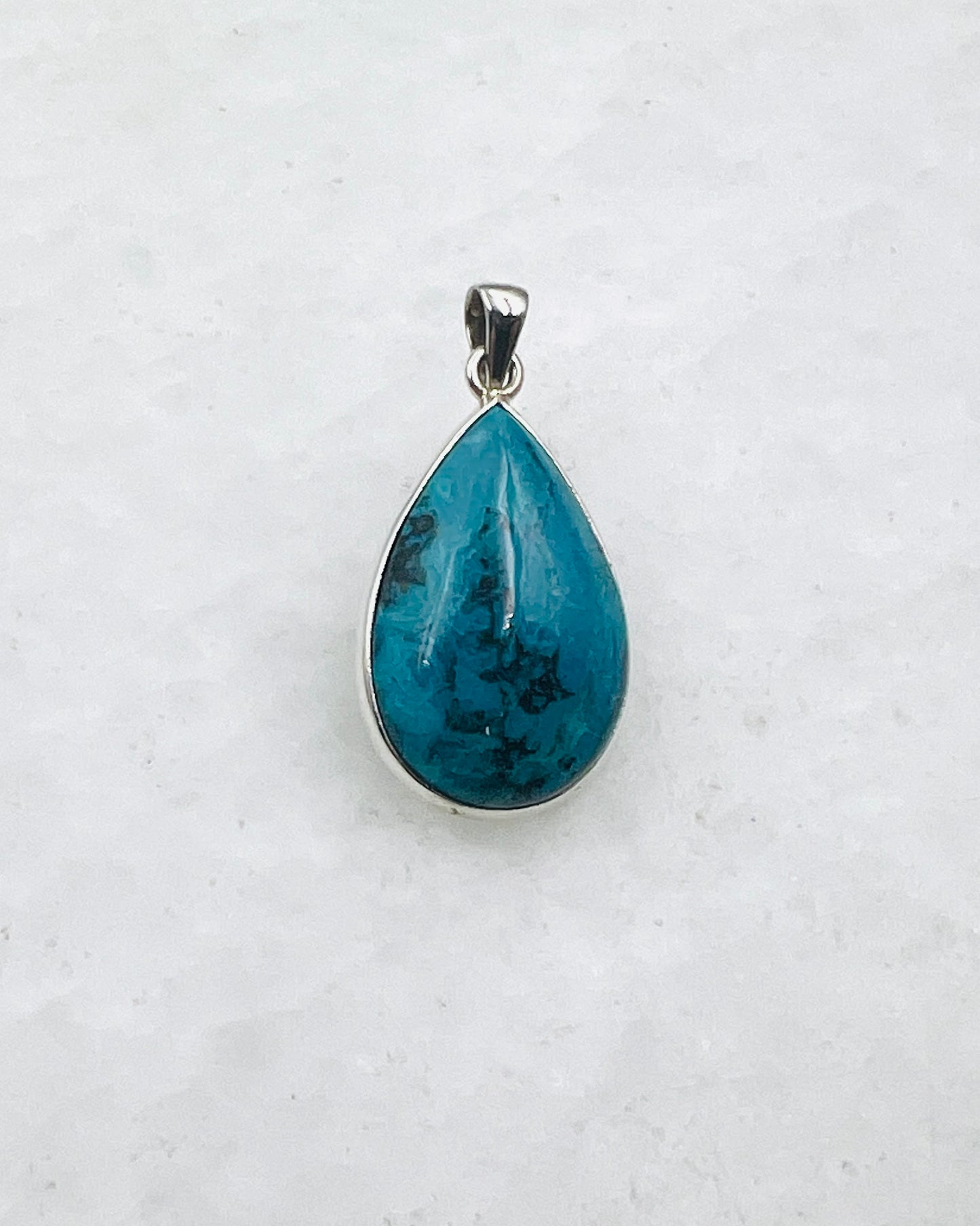Opale bleue du Chili en argent 925