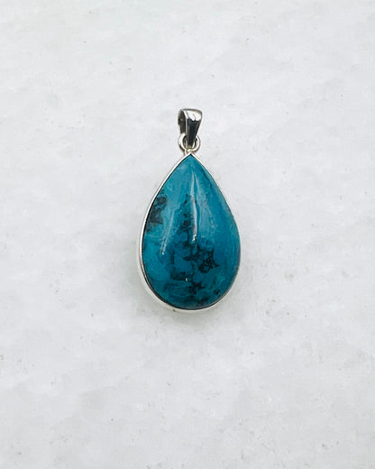 Opale bleue du Chili en argent 925