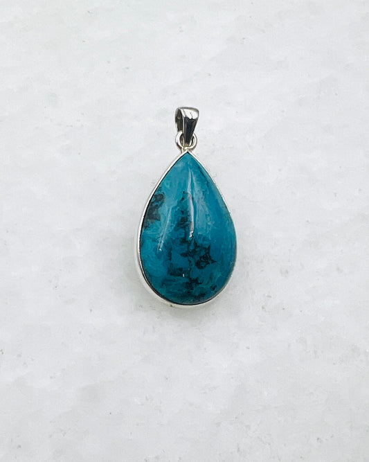 Opale bleue du Chili en argent 925