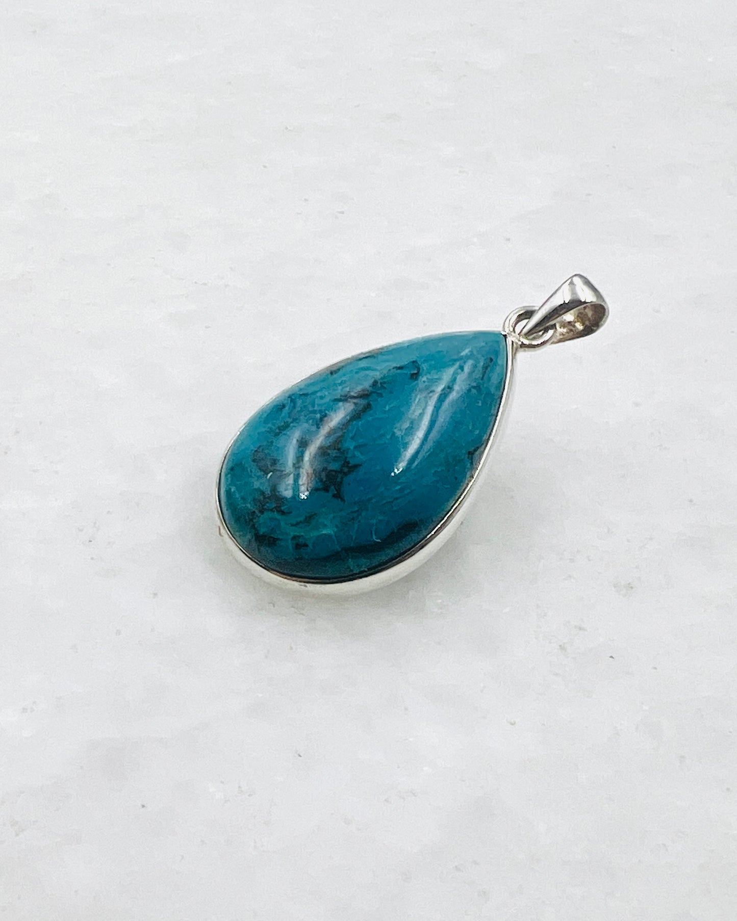 Opale bleue du Chili en argent 925