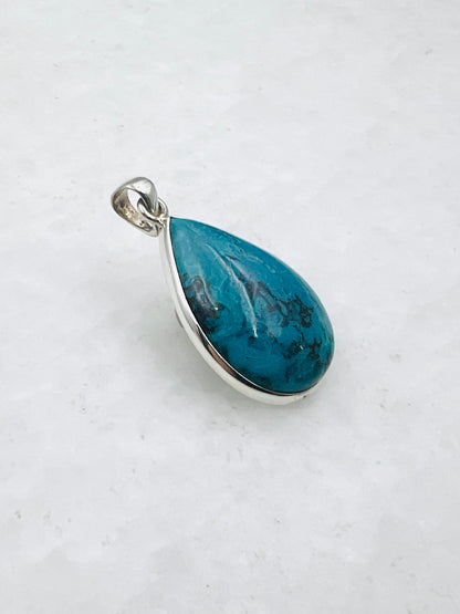 Opale bleue du Chili en argent 925