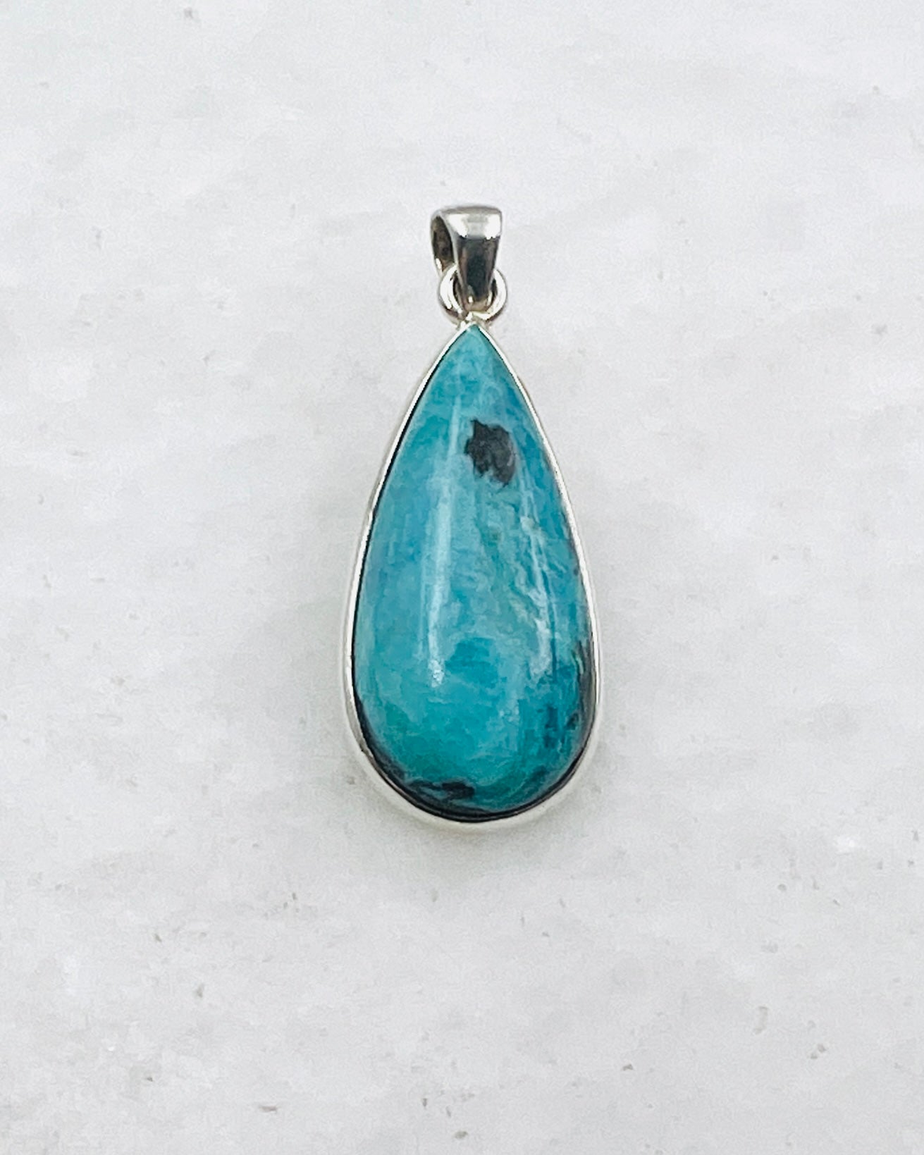 Opale bleue du Chili en argent 925