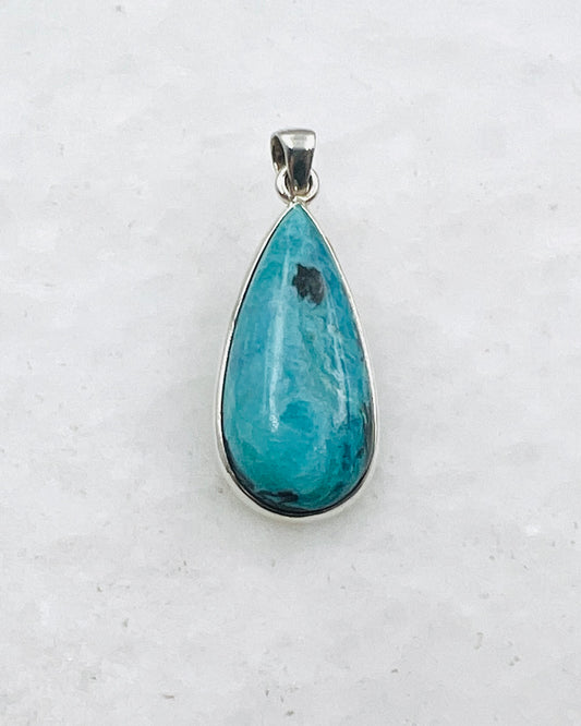 Opale bleue du Chili en argent 925