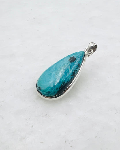Opale bleue du Chili en argent 925