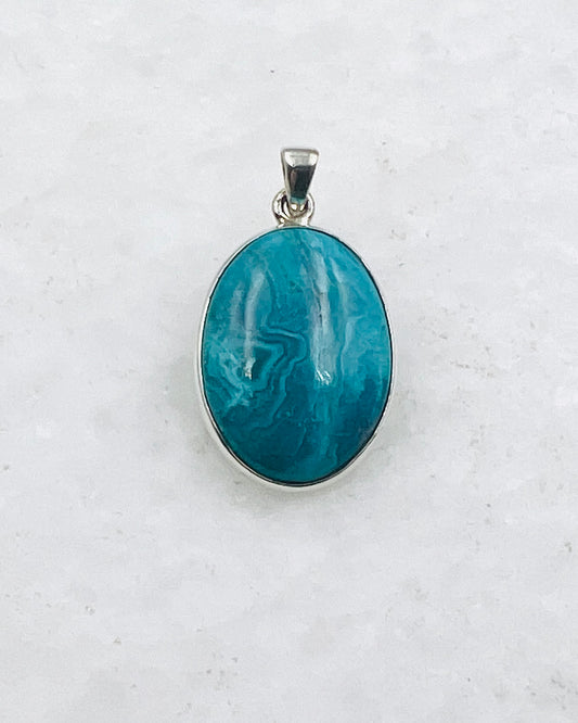 Opale bleue du Chili en argent 925