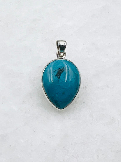 Opale bleue du Chili en argent 925