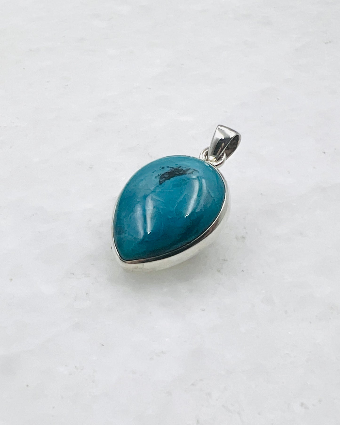 Opale bleue du Chili en argent 925