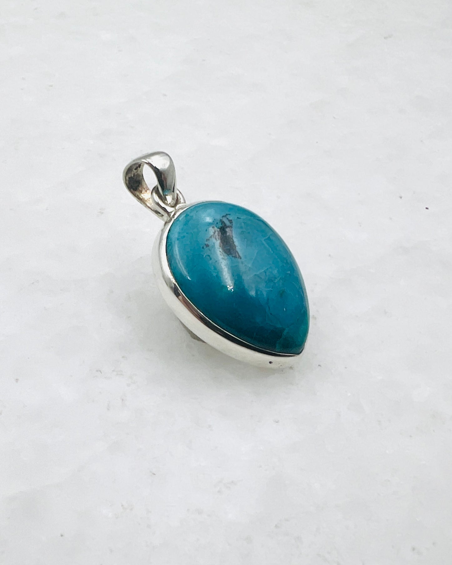 Opale bleue du Chili en argent 925