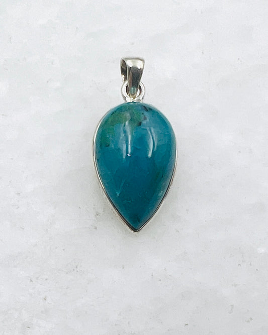 Opale bleue du Chili en argent 925