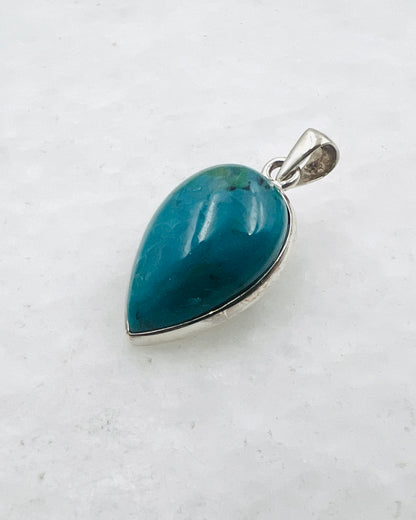 Opale bleue du Chili en argent 925