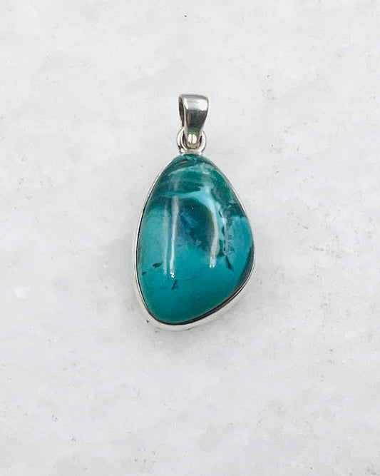 Opale bleue du Chili en argent 925