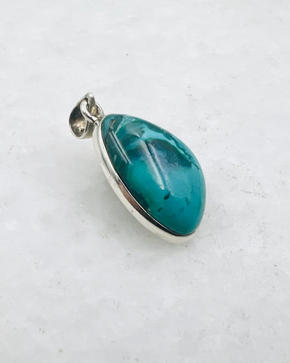 Opale bleue du Chili en argent 925