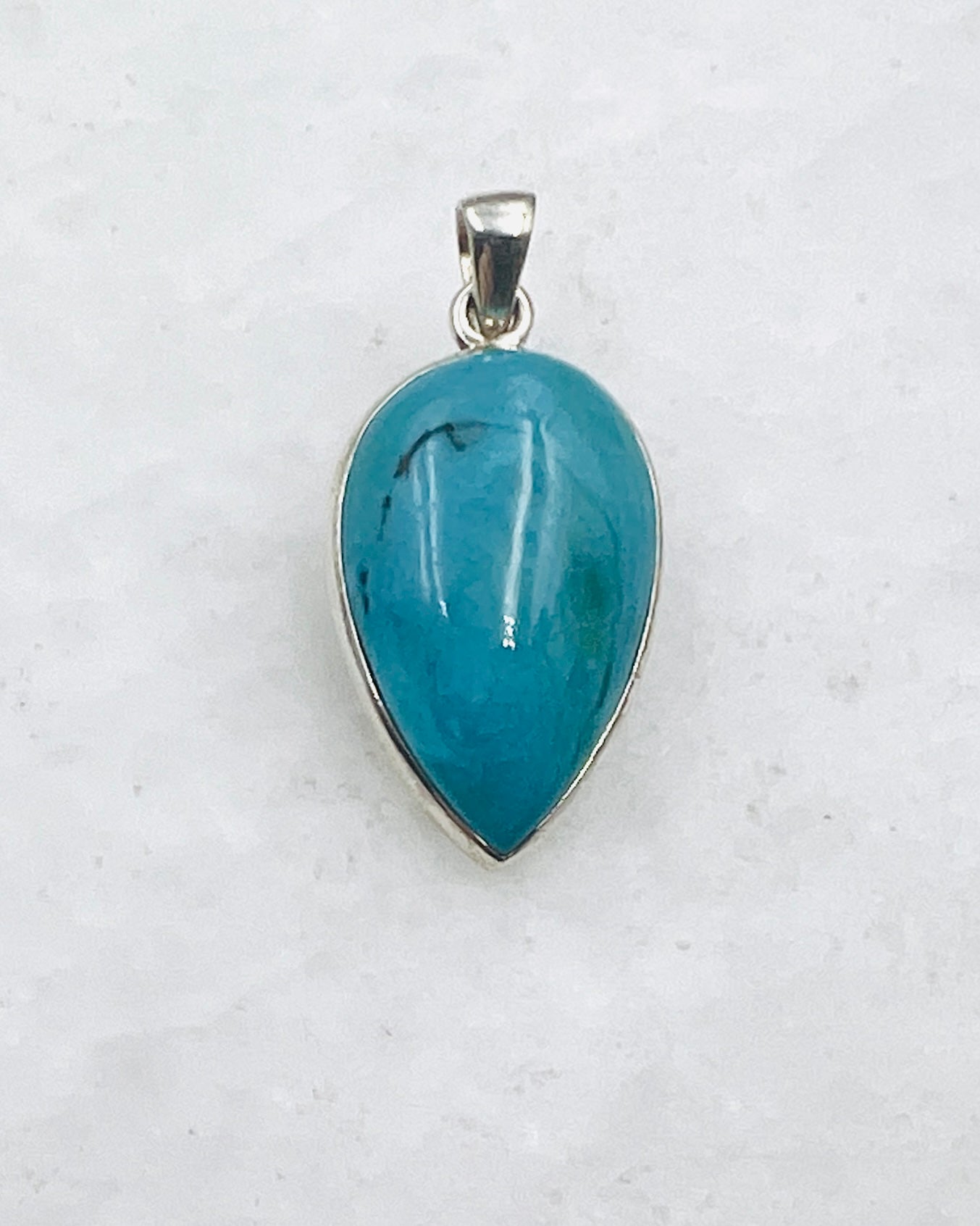 Opale bleue du Chili en argent 925