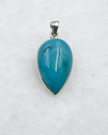 Opale bleue du Chili en argent 925