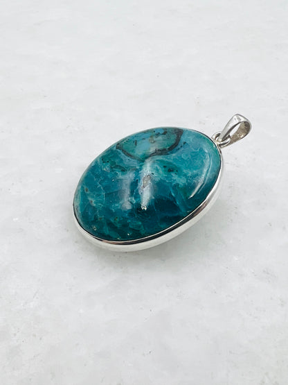 Opale bleue du Chili en argent 925