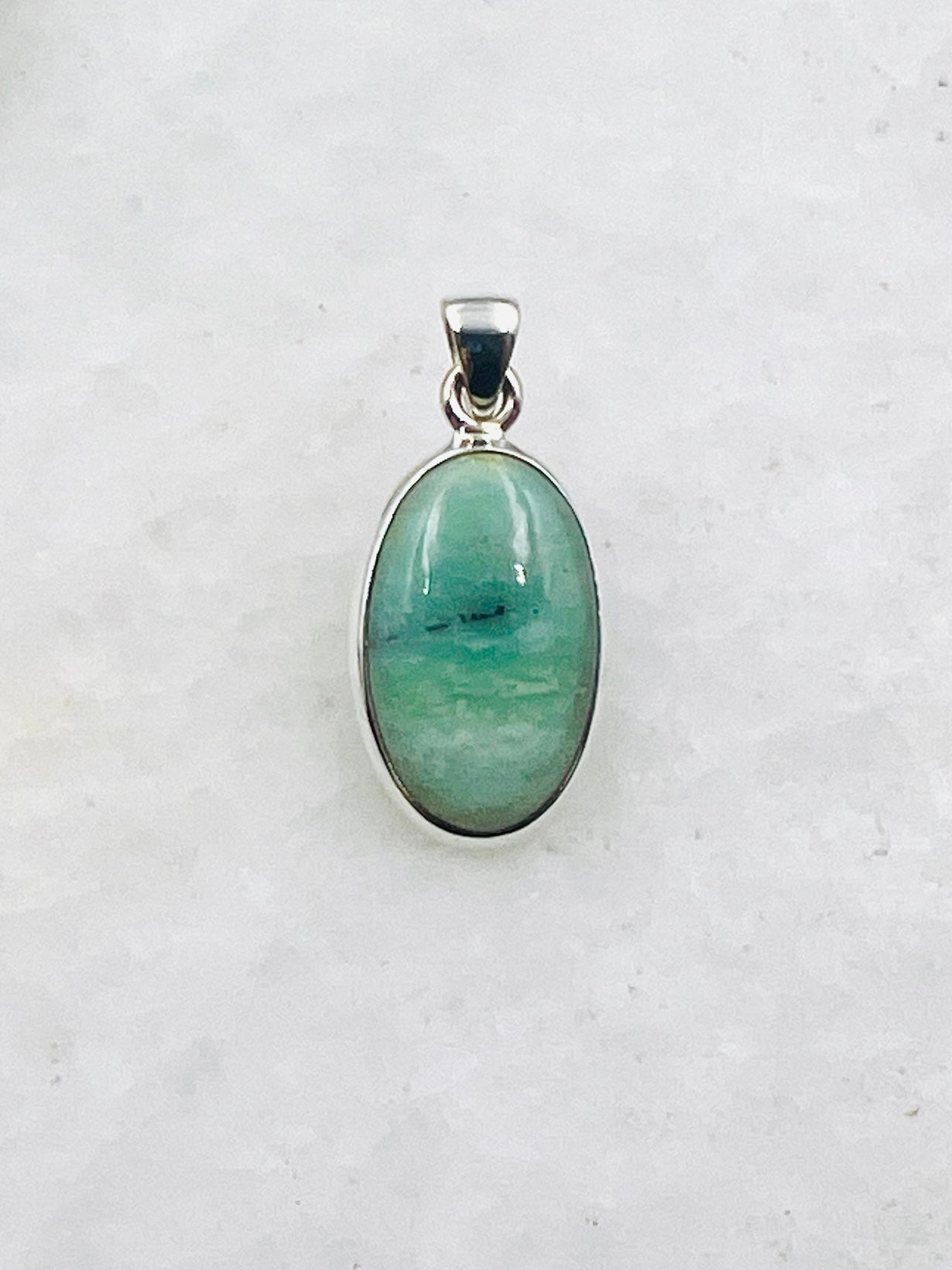 Blue Fossilized Wood Opal (Indonesia) in 0.925 Silver