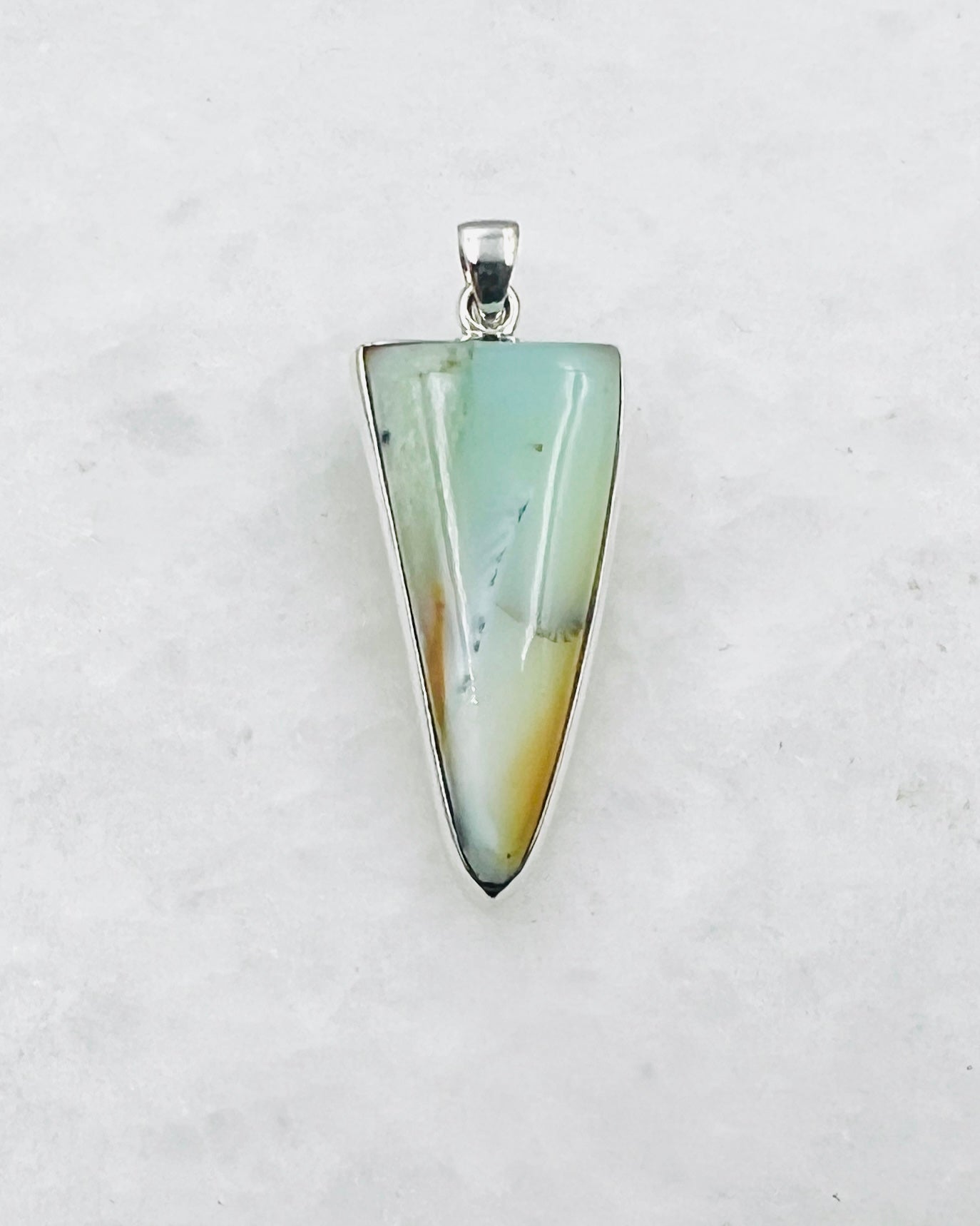 Blue Fossilized Wood Opal (Indonesia) in 0.925 Silver