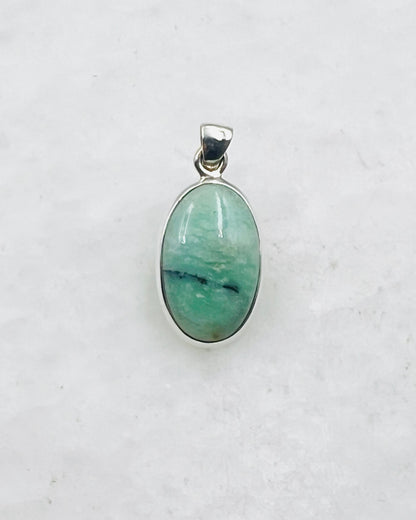 Blue Fossilized Wood Opal (Indonesia) in 0.925 Silver