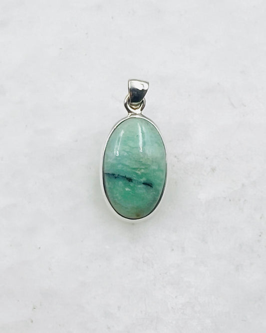 Opale de bois fossilisée bleue (Indonésie) en argent 925