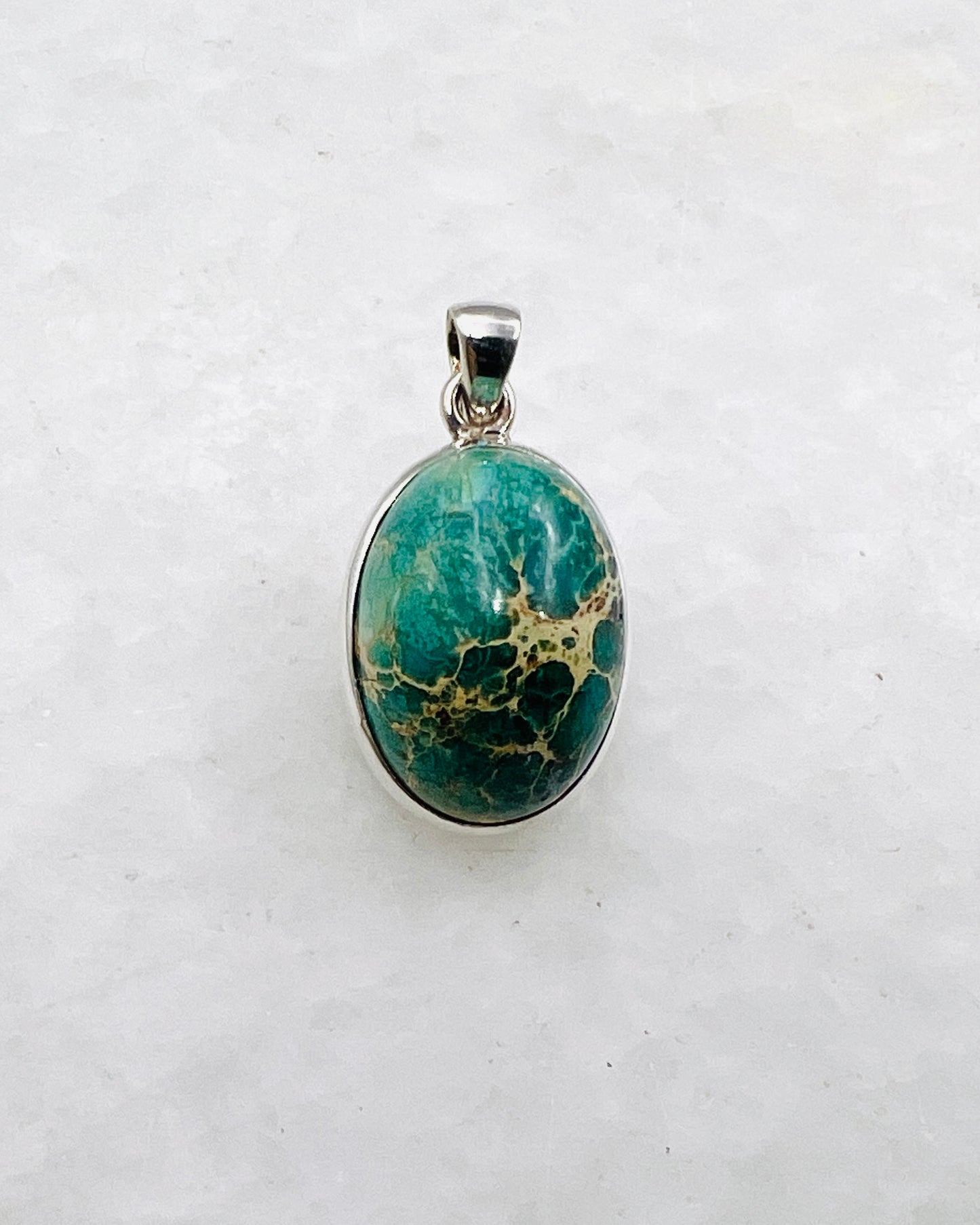 Blue Royal Sediment Jasper (Indonesia) in 0.925 Silver