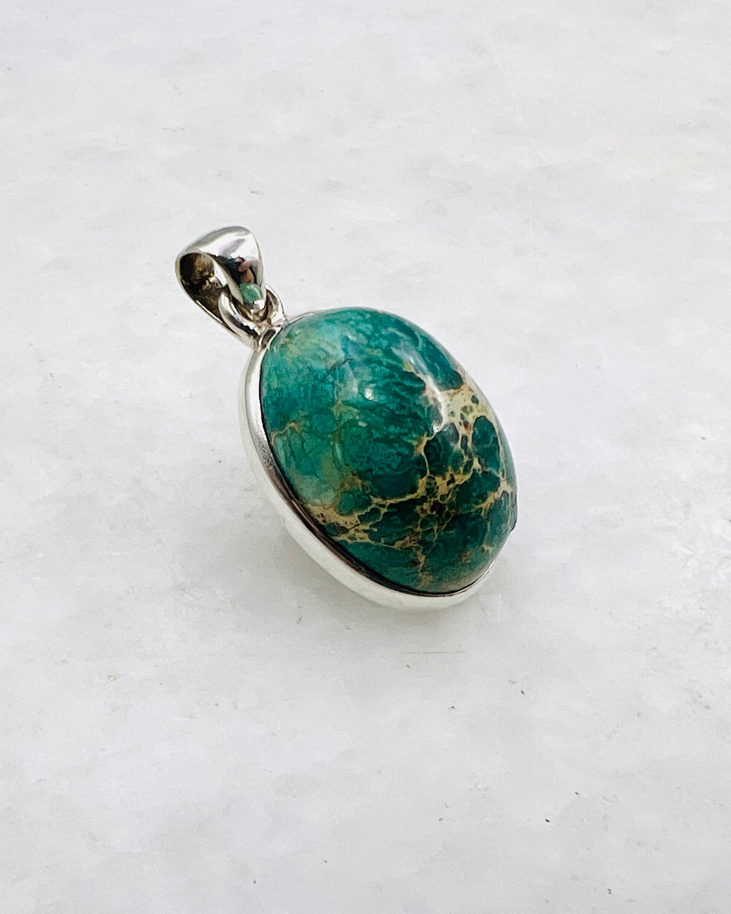 Blue Royal Sediment Jasper (Indonesia) in 0.925 Silver