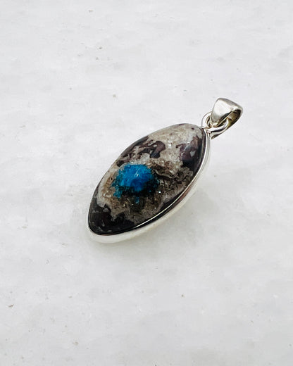 Cavansite in Matrix (India) in 0.925 Silver