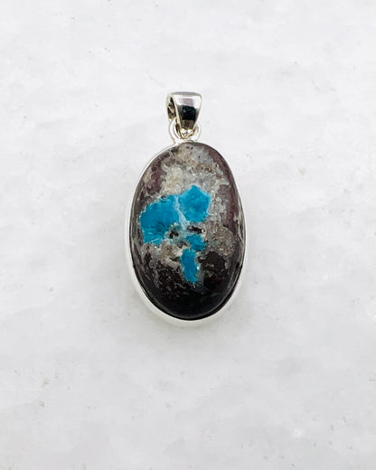 Cavansite in Matrix (India) in 0.925 Silver